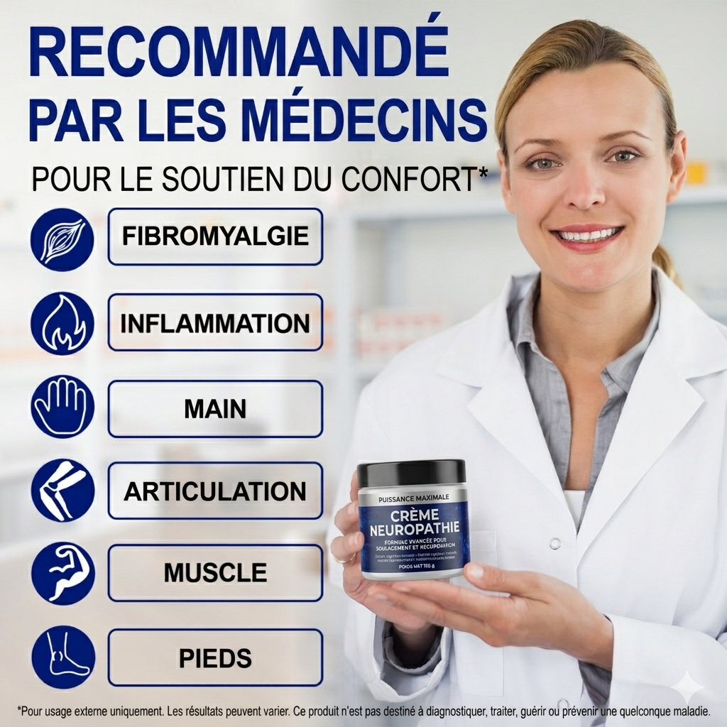 Crème Soulage neuropathe, Varice, Jambes lourde, Douleur et brulure aux pieds, Douleurs articulaire dés la première application
