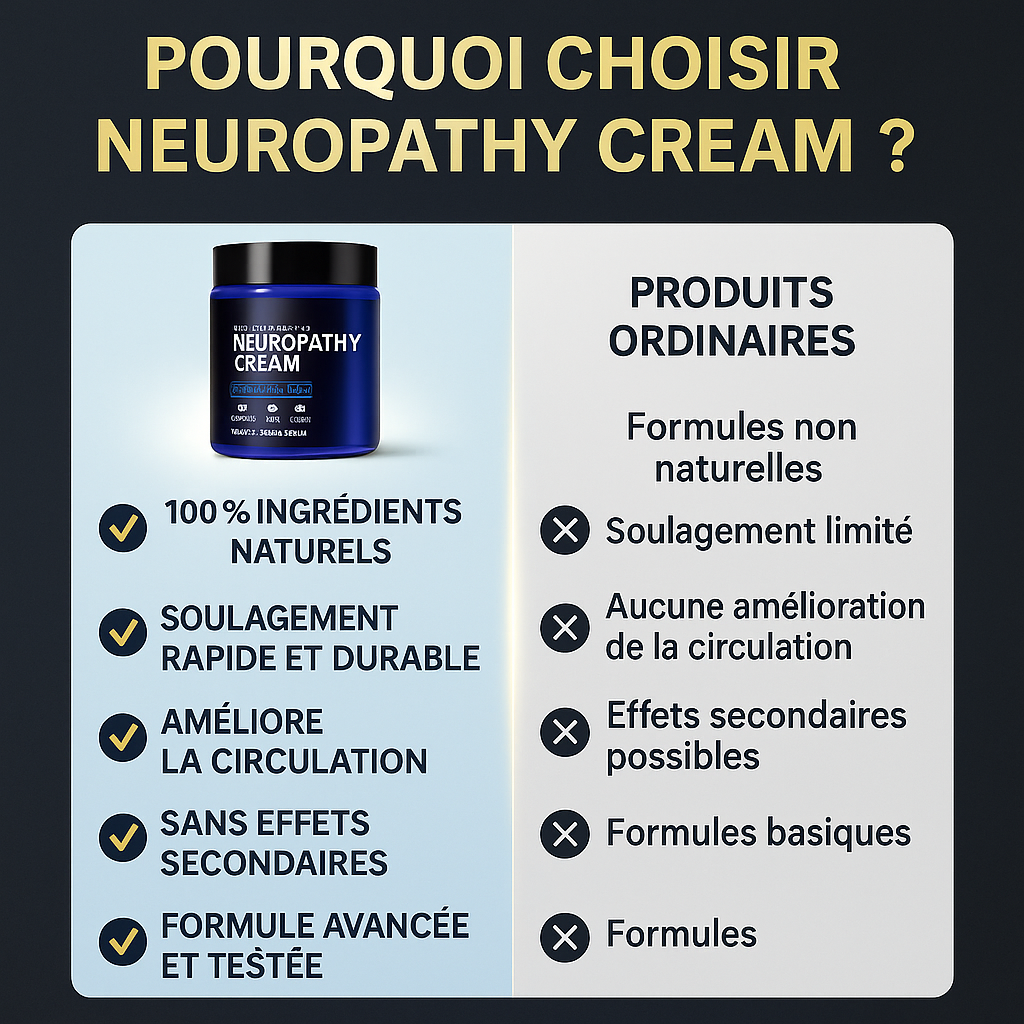 Crème Soulage neuropathe, Varice, Jambes lourde, Douleur et brulure aux pieds, Douleurs articulaire dés la première application