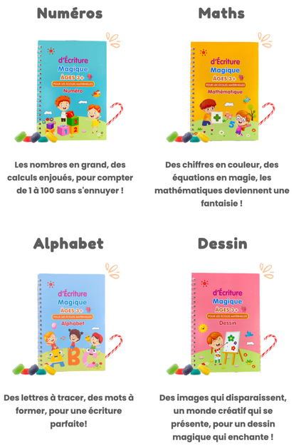 4 cahiers d'écriture magiques 3 ans et plus