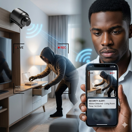 Caméra de sécurité intérieure WiFi X5 HD 1080P- AVEC MICRO POUR SAVOIR CE QUI SE PASSE EN VOTRE ABSENCE