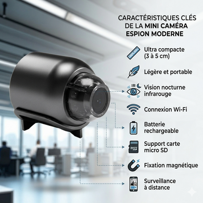 Caméra de sécurité intérieure WiFi X5 HD 1080P- AVEC MICRO POUR SAVOIR CE QUI SE PASSE EN VOTRE ABSENCE